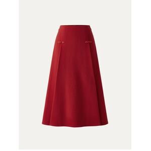 OGL Wool-like Frog Button A-Line Midi Skirt NWT SIZE L